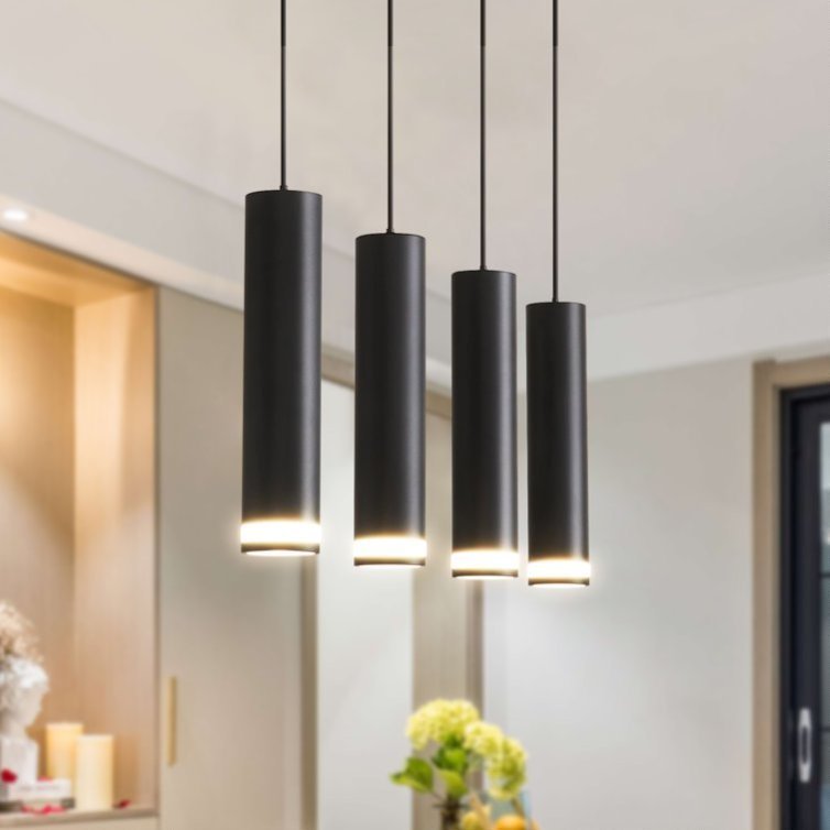 Angelina 6 - Light Matte Black Kitchen Island Pendant No Bulb - Image 4
