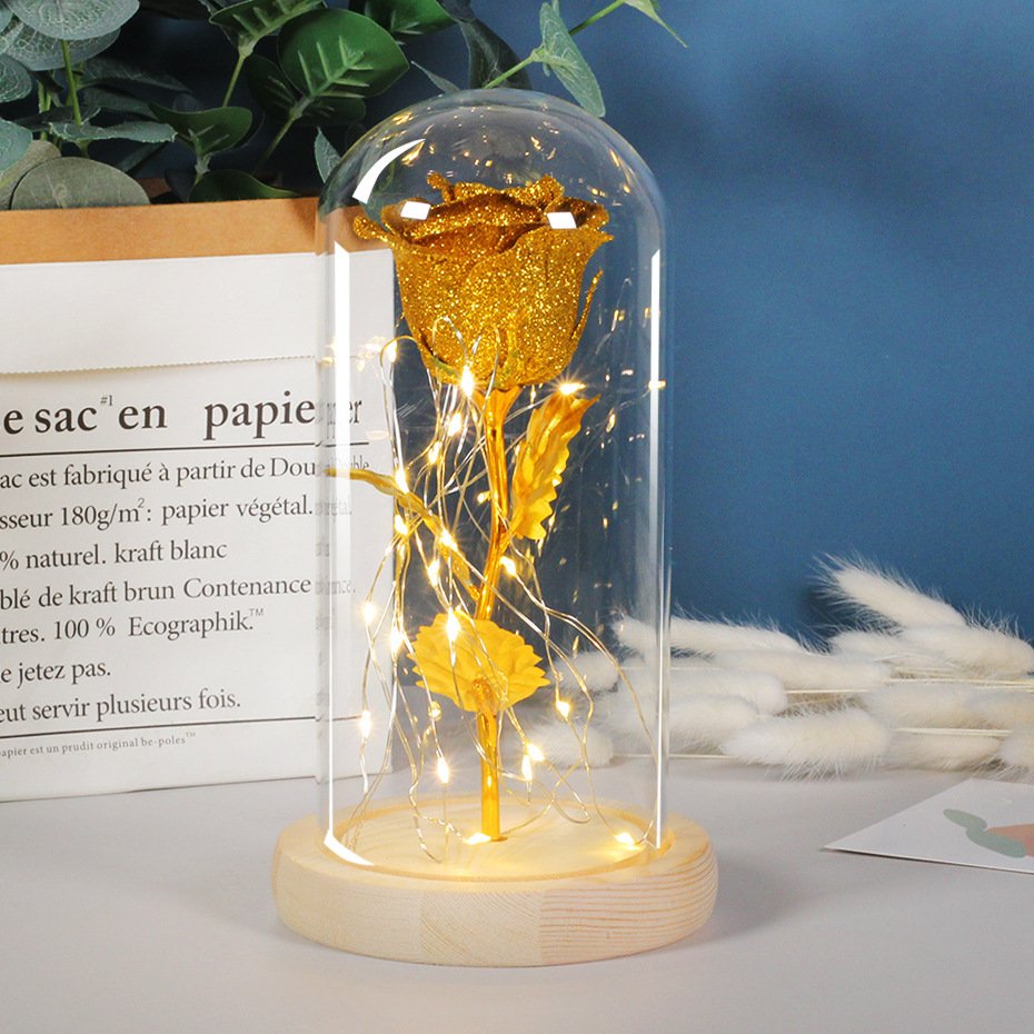 Valentines Day Gift For Girlfriend Eternal Rose Flowers LED Light In Glass Cover Day Wedding Decoration Favors Mother Day Female Gift Gift - Image 10