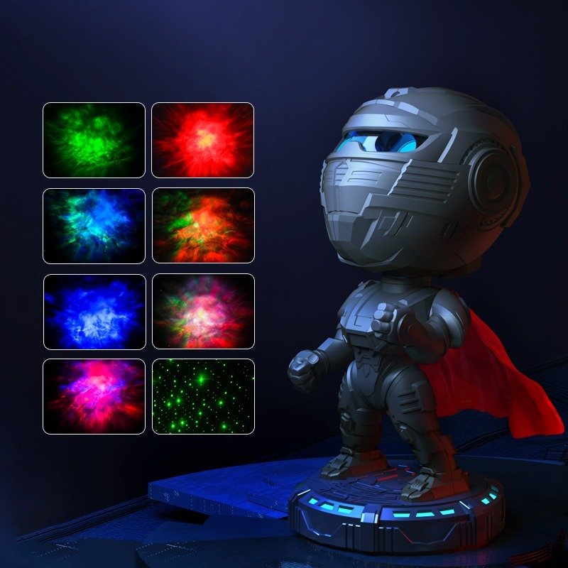 Mecha Samurai Projector Light - Regular Models, Inspired By The Unique Mecha Samurai Shape, It Can Project Cool Light And Shadow To Light Up The Atmosphere Of The Space