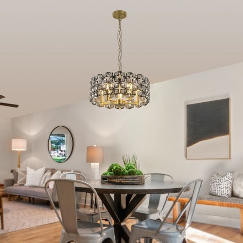 Modern Crystal Chandelier, Suitable For Living Room Round Crystal Lamp Luxury Home Decoration Lamps-Unusable Platform - Temu - Image 3