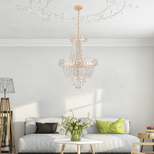 Golden Crystal Chandelier, Large Modern Luxury Chandelier, Suitable For Living Room, Dining Room, Bedroom, Hallway - No Bulb Unusable Platform - Temu - Image 8