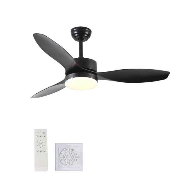 52 Inch Indoor And Outdoor Ceiling Fan With LED Selected Light Kit - Black - Image 8