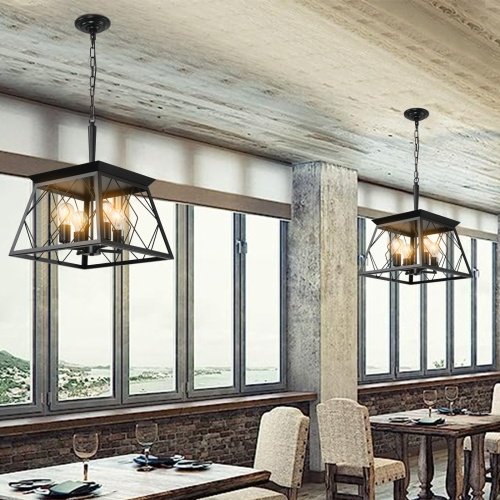 4 Lights Farmhouse Chandelier For Dining Room Black - No Bulbs Unavailable Platform- Temu - Image 9