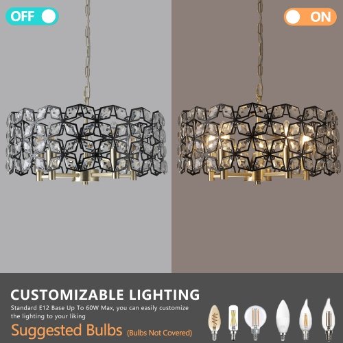 Modern Crystal Chandelier, Suitable For Living Room Round Crystal Lamp Luxury Home Decoration Lamps-Unusable Platform - Temu - Image 8