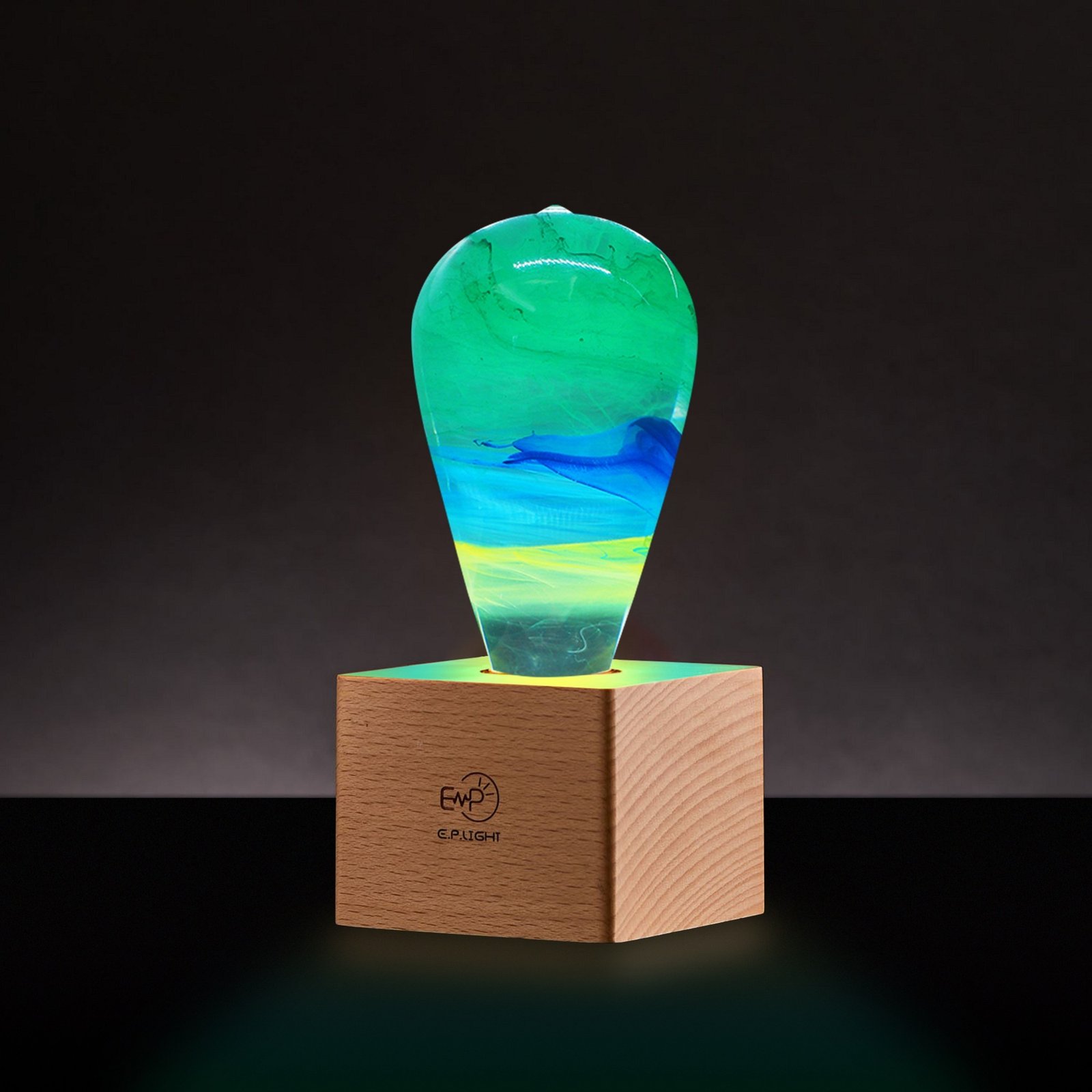 EP LIGHT Resin Wood Table Lamp, Ambient Night Lights, Birthday Gifts, Creative Lighting - Image 3