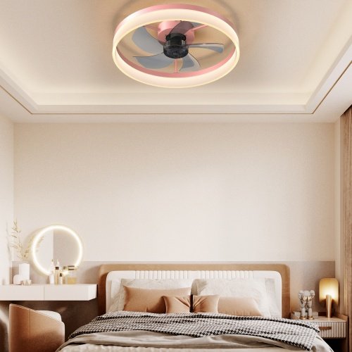 Ceiling Fan With Light Dimmable LED Recessed Mount Slim Modern Ceiling Fan Unavailable Platforms- Temu