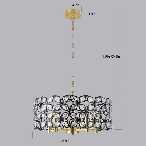 Modern Crystal Chandelier, Suitable For Living Room Round Crystal Lamp Luxury Home Decoration Lamps-Unusable Platform - Temu - Image 4