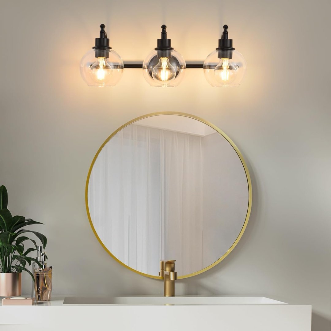 3 Lights Bathroom Vanity Fixture, 22 Inch Bathroom Fixture, Bathroom Lamp Above Mirror With Clear Glass Cover For Living Room And Kitchen, E26 Base - Image 7