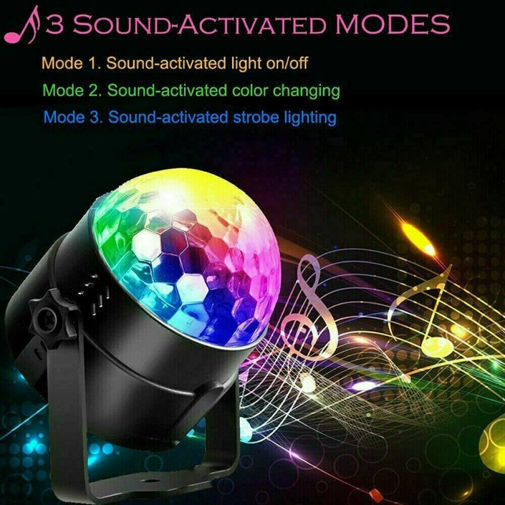 Disco Party Lights Strobe LED DJ Ball Sound Activated Bulb Dance Lamp Decoration - Image 2